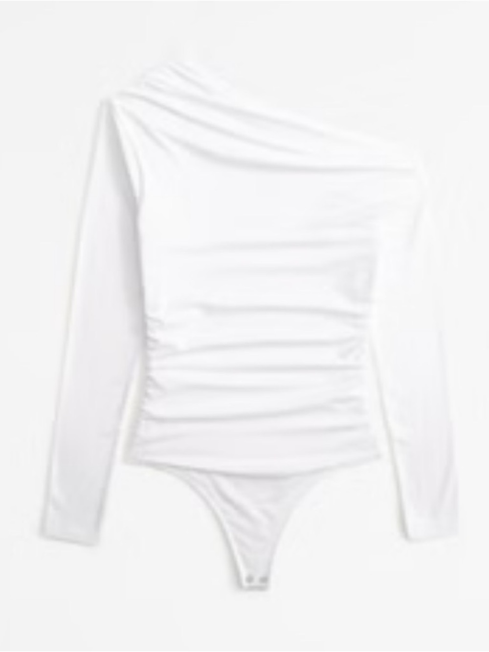 Abercrombie Long Sleeved Asymmetrical Draped Body Suit - White